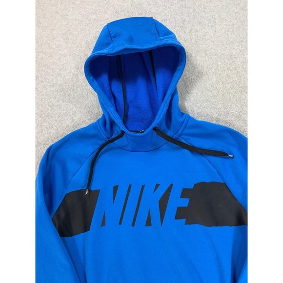 Nike Dri Fit Logo Midweight Hoodie Sweatshirt (Men's Large) Blue - Picture 2 of 12